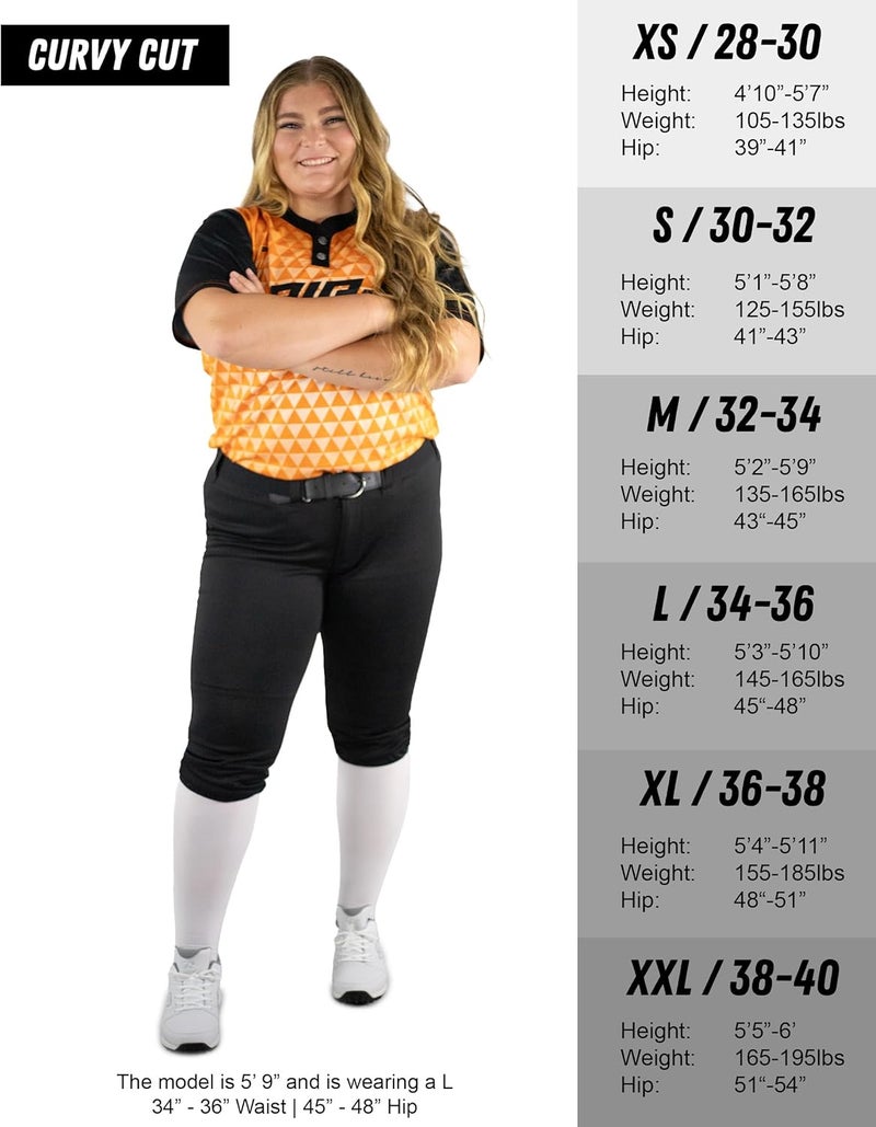 RIP-IT Women's Revolution Softball Pants - Curvy Cut - Sizes XS-XXL - Image 1